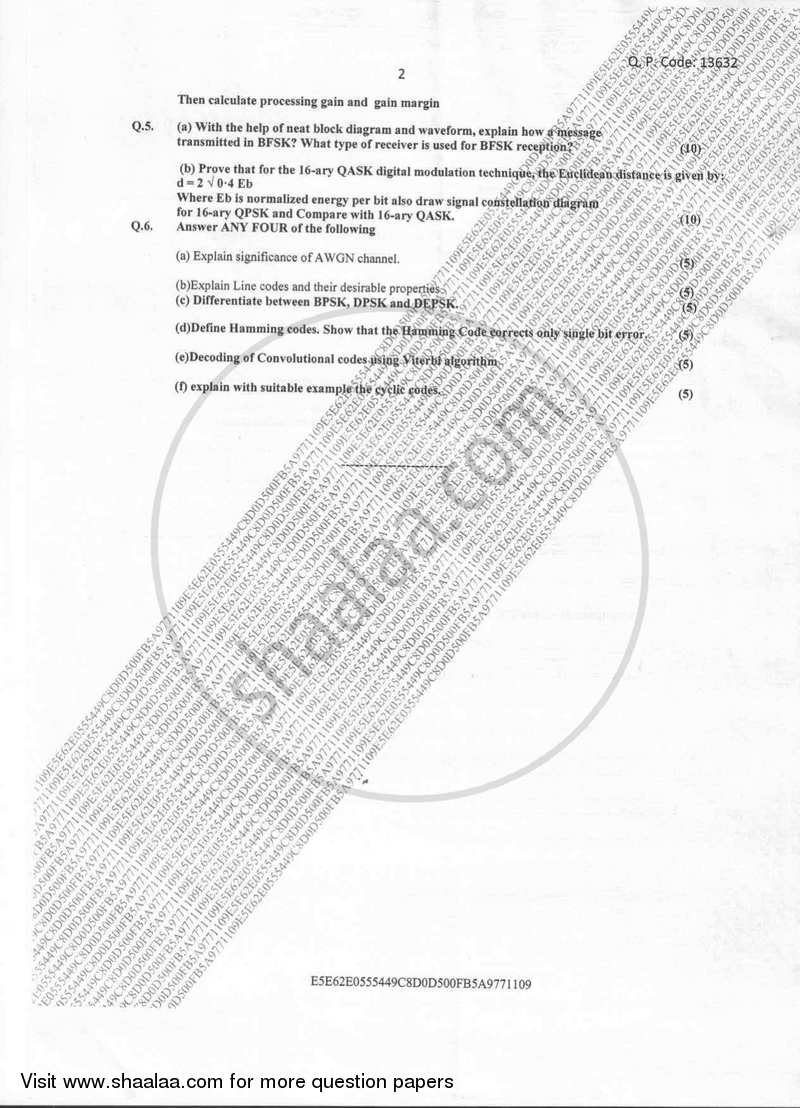 Digital Communication 2017-2018 - B.E. - Semester 5 (TE Third Year) - University of Mumbai question paper with PDF download