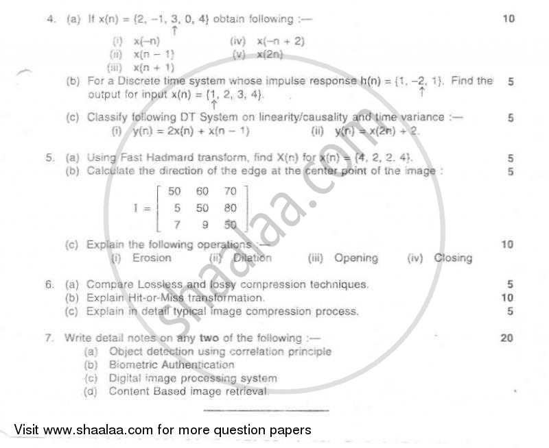 Digital Signal and Image Processing 2010-2011 - B.E. - Semester 7 (BE Fourth Year) - University of Mumbai question paper with PDF download