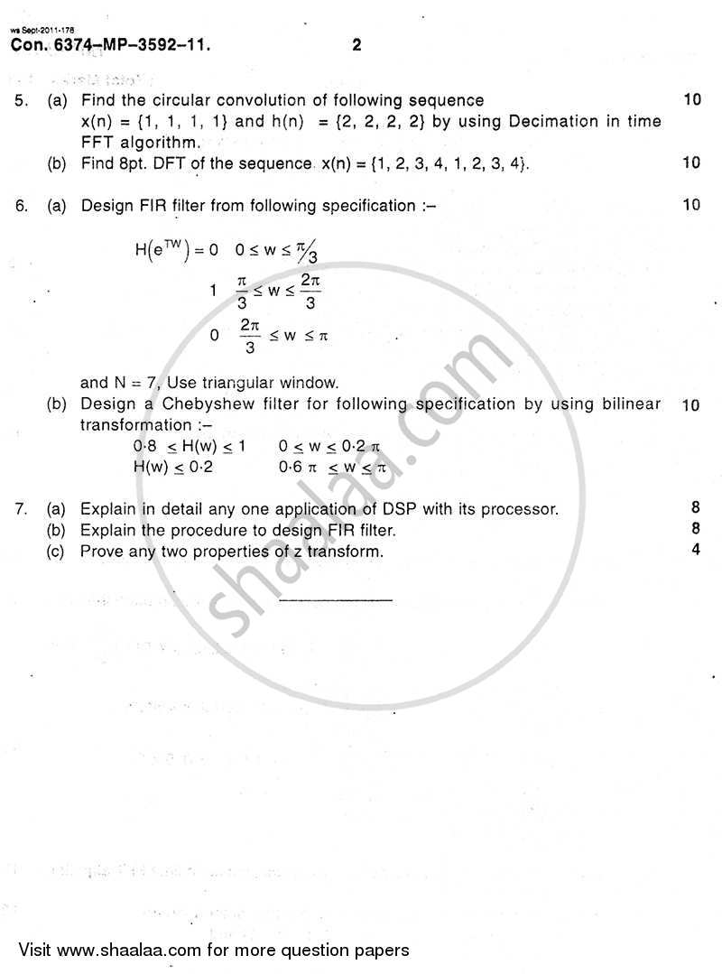 Digital Signal Processing 2011-2012 - B.E. - Semester 6 (TE Third Year) - University of Mumbai question paper with PDF download