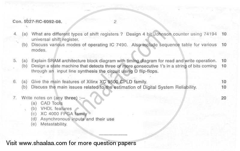 Digital System Design -2 2008-2009 - B.E. - Semester 4 (SE Second Year) - University of Mumbai question paper with PDF download
