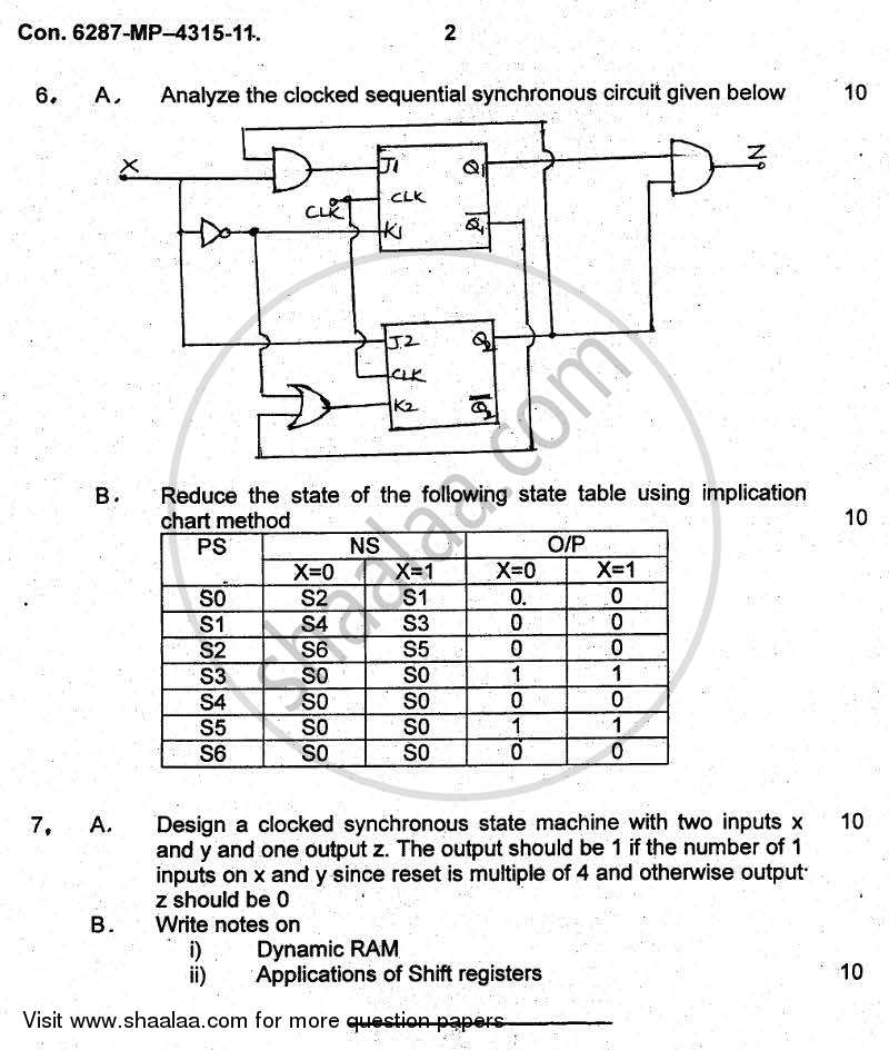 Digital System Design -2 2011-2012 - B.E. - Semester 4 (SE Second Year) - University of Mumbai question paper with PDF download
