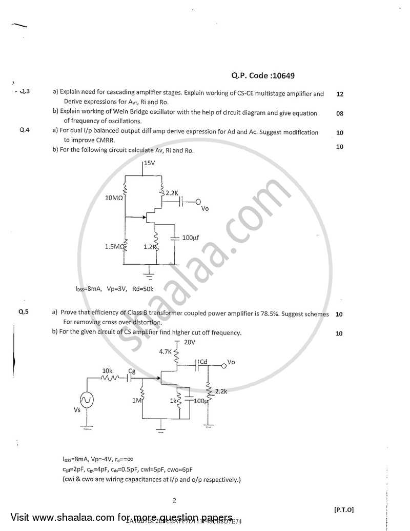 Discrete Electronic Circuits 2017-2018 - B.E. - Semester 4 (SE Second Year) - University of Mumbai question paper with PDF download
