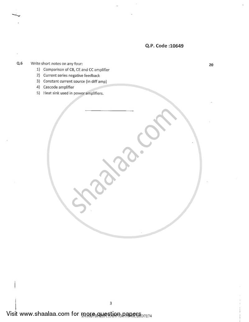 Discrete Electronic Circuits 2017-2018 - B.E. - Semester 4 (SE Second Year) - University of Mumbai question paper with PDF download