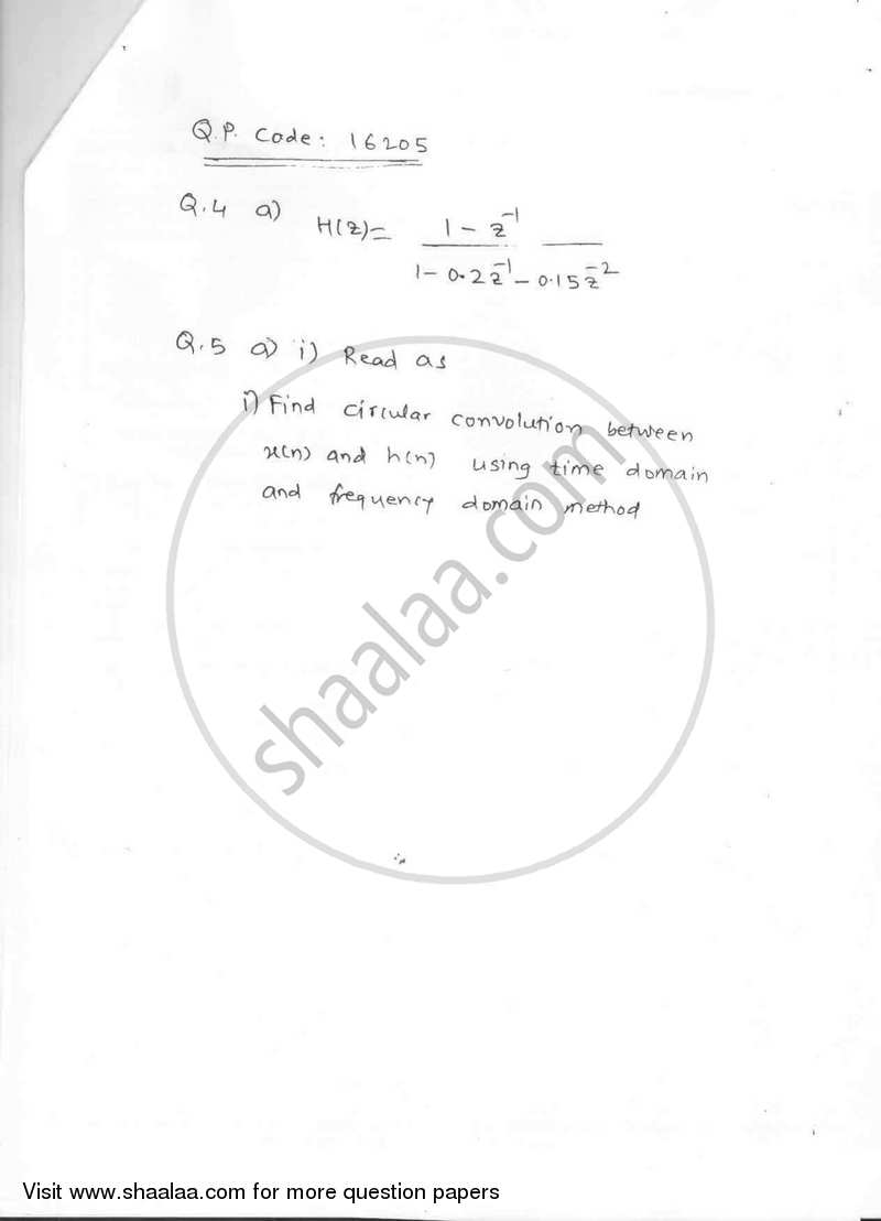 Discrete Time Signal Processing 2017-2018 - B.E. - Semester 6 (TE Third Year) - University of Mumbai question paper with PDF download