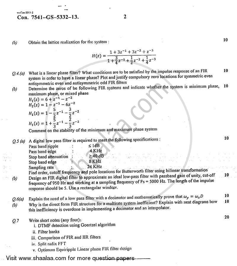 Discrete Time Signal Processing 2012-2013 - B.E. - Semester 7 (BE Fourth Year) - University of Mumbai question paper with PDF download
