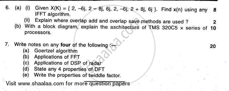 Discrete Time Signal and System 2009-2010 - B.E. - Semester 6 (TE Third Year) - University of Mumbai question paper with PDF download