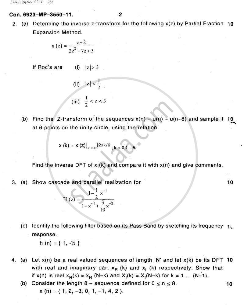 Discrete Time Signal and System 2011-2012 - B.E. - Semester 6 (TE Third Year) - University of Mumbai question paper with PDF download