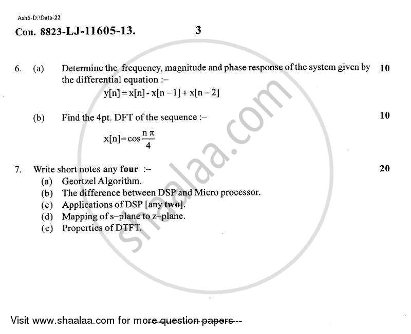 Discrete Time Signal and System 2013-2014 - B.E. - Semester 6 (TE Third Year) - University of Mumbai question paper with PDF download
