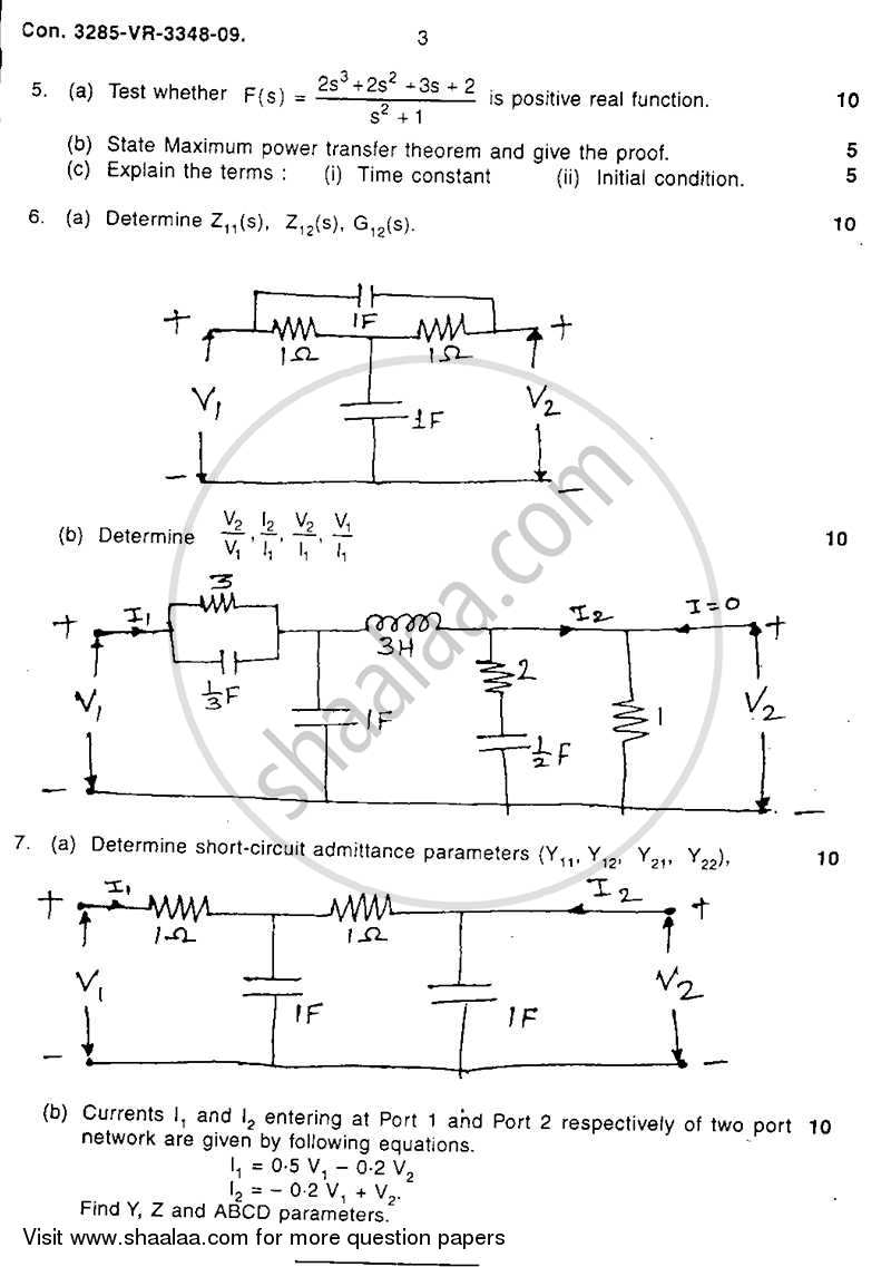 Electrical Network Analysis and Synthesis 2008-2009 - B.E. - Semester 3 (SE Second Year) - University of Mumbai question paper with PDF download