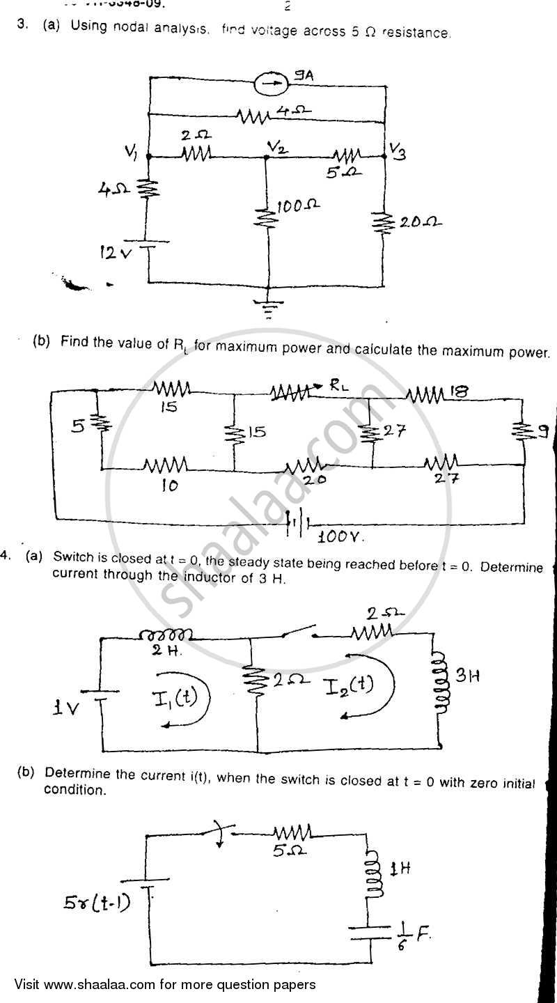 Electrical Network Analysis and Synthesis 2008-2009 - B.E. - Semester 3 (SE Second Year) - University of Mumbai question paper with PDF download