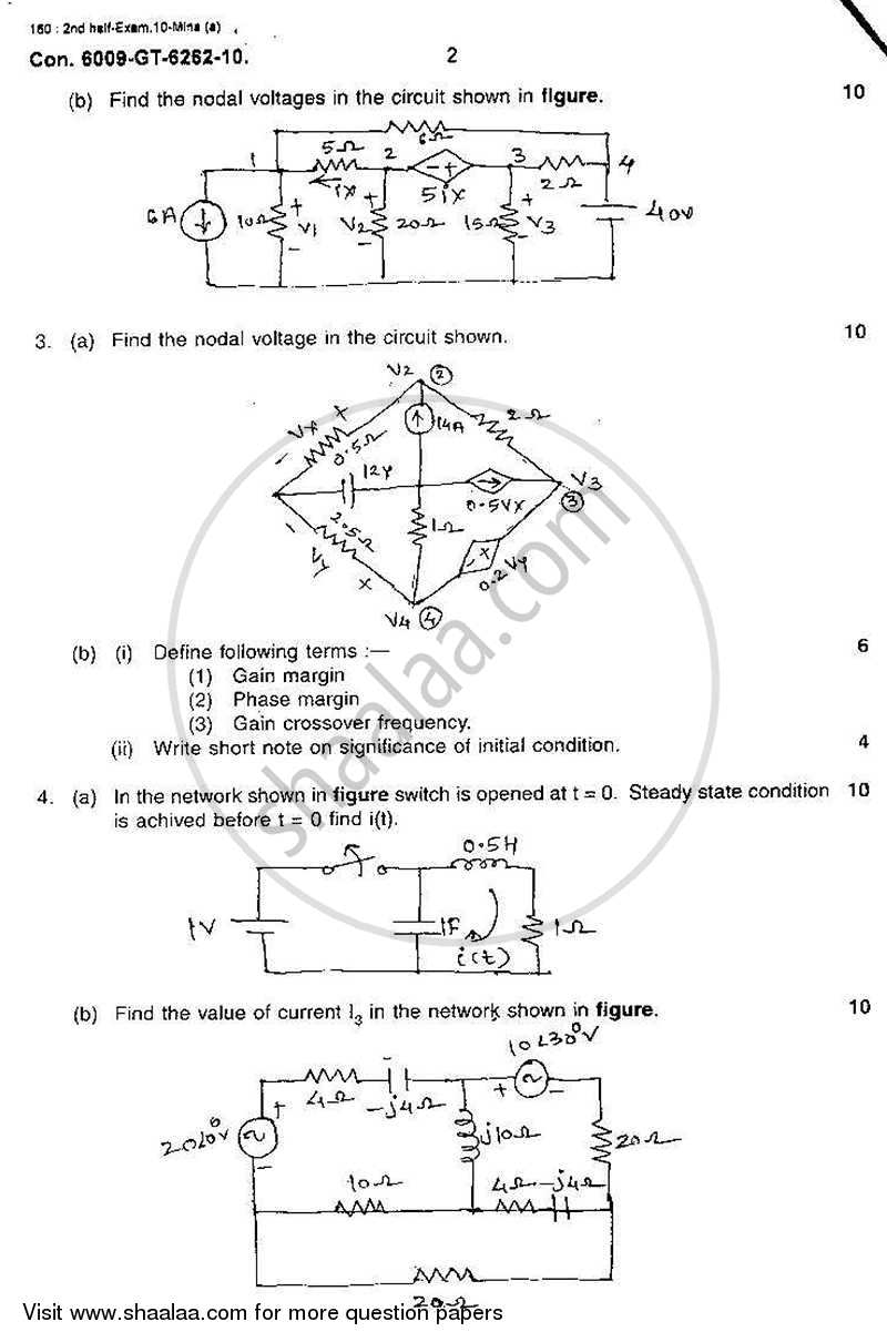 Electrical Network Analysis and Synthesis 2010-2011 - B.E. - Semester 3 (SE Second Year) - University of Mumbai question paper with PDF download
