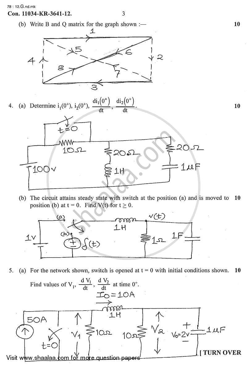 Electrical Network Analysis and Synthesis 2012-2013 - B.E. - Semester 3 (SE Second Year) - University of Mumbai question paper with PDF download