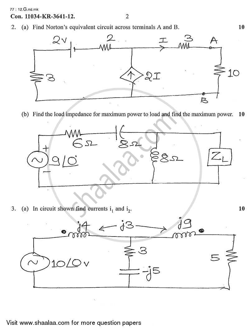 Electrical Network Analysis and Synthesis 2012-2013 - B.E. - Semester 3 (SE Second Year) - University of Mumbai question paper with PDF download