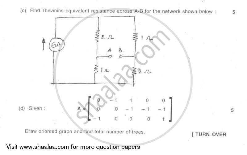 Electrical Networks Analysis and Synthesis 2008-2009 - B.E. - Semester 3 (SE Second Year) - University of Mumbai question paper with PDF download