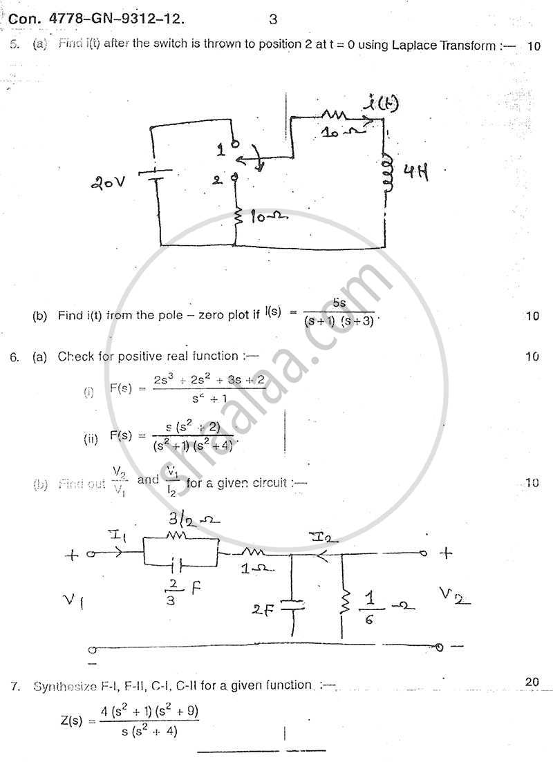 Electrical Networks 2011-2012 - B.E. - Semester 3 (SE Second Year) - University of Mumbai question paper with PDF download