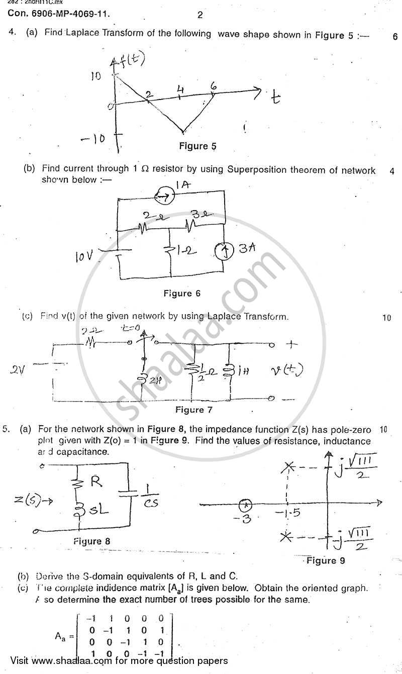 Electrical Networks 2011-2012 - B.E. - Semester 3 (SE Second Year) - University of Mumbai question paper with PDF download
