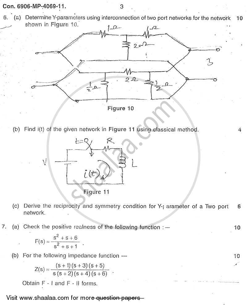 Electrical Networks 2011-2012 - B.E. - Semester 3 (SE Second Year) - University of Mumbai question paper with PDF download