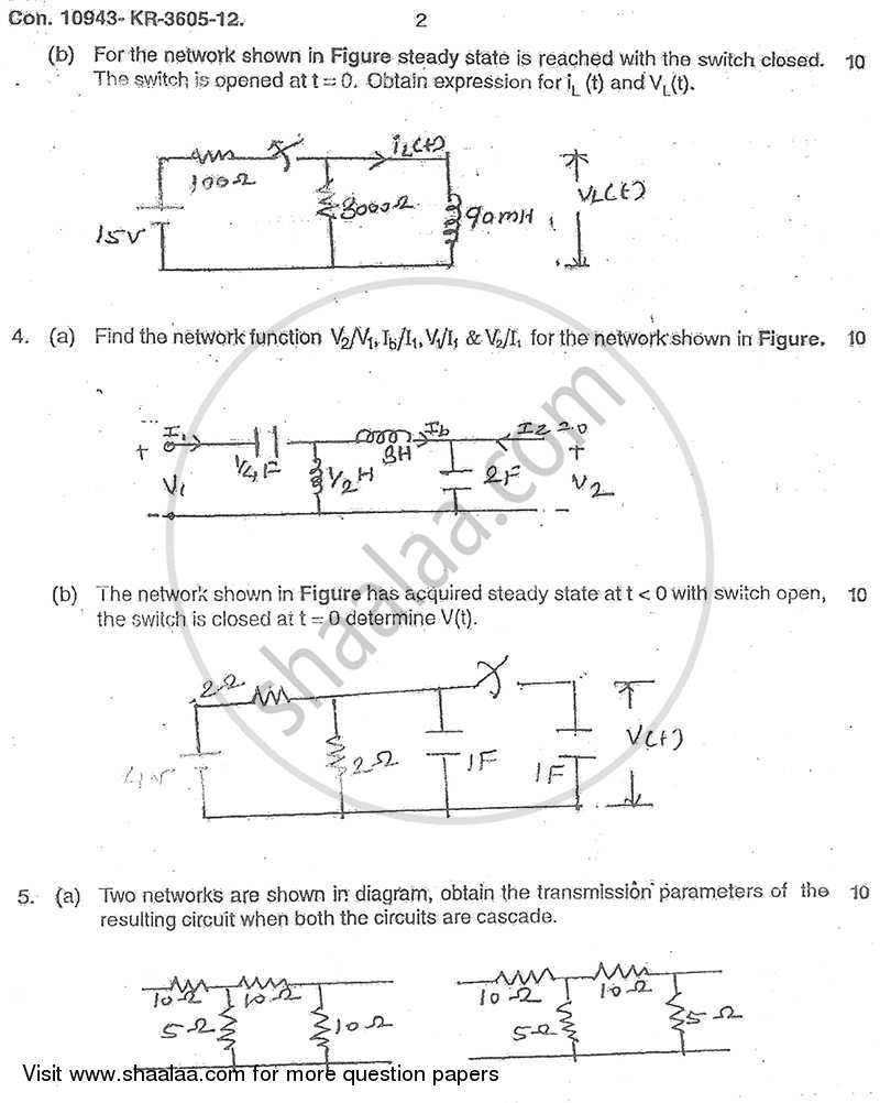 Electrical Networks 2012-2013 - B.E. - Semester 3 (SE Second Year) - University of Mumbai question paper with PDF download