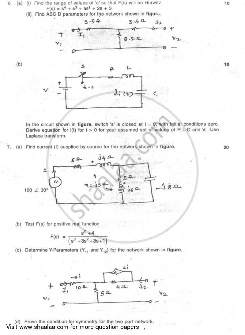 Electrical Networks 2007-2008 - B.E. - Semester 3 (SE Second Year) - University of Mumbai question paper with PDF download