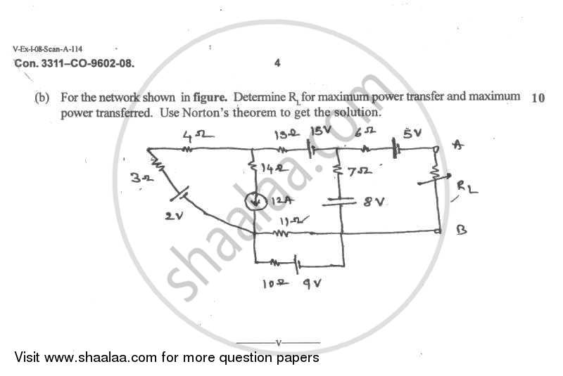 Electrical Networks 2007-2008 - B.E. - Semester 3 (SE Second Year) - University of Mumbai question paper with PDF download