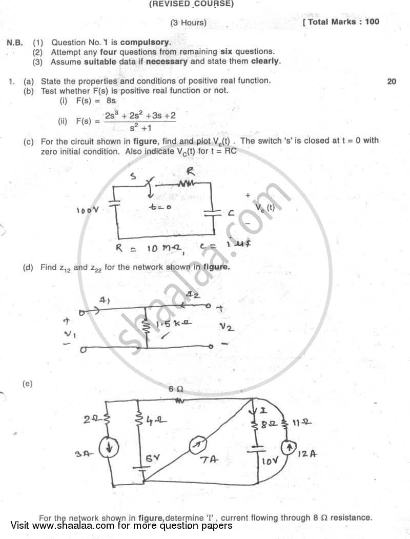 Electrical Networks 2007-2008 - B.E. - Semester 3 (SE Second Year) - University of Mumbai question paper with PDF download