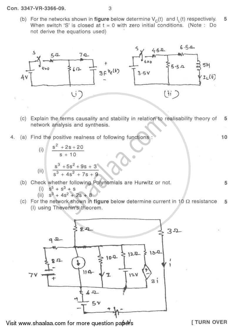 Electrical Networks 2008-2009 - B.E. - Semester 3 (SE Second Year) - University of Mumbai question paper with PDF download