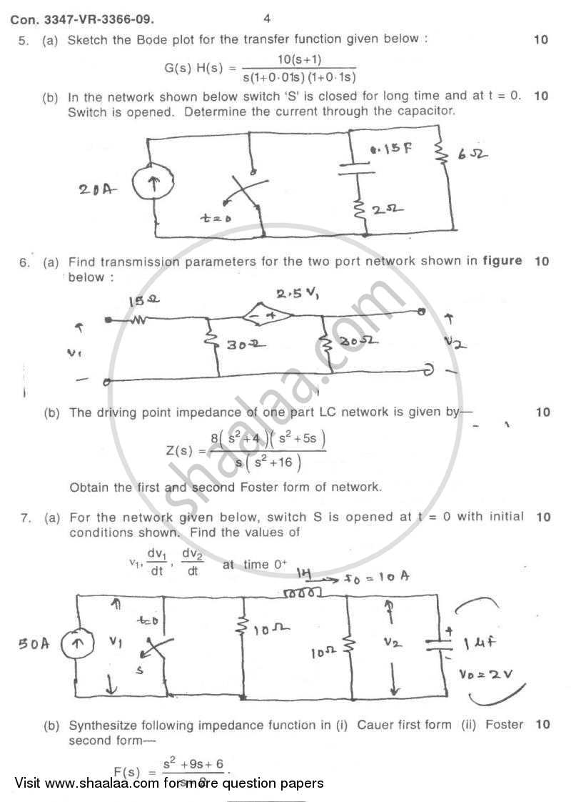 Electrical Networks 2008-2009 - B.E. - Semester 3 (SE Second Year) - University of Mumbai question paper with PDF download