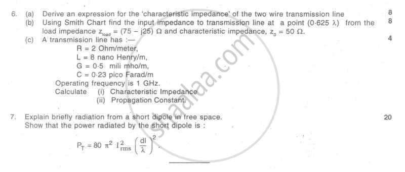 Electromagnetic Engineering 2006-2007 - B.E. - Semester 5 (TE Third Year) - University of Mumbai question paper with PDF download