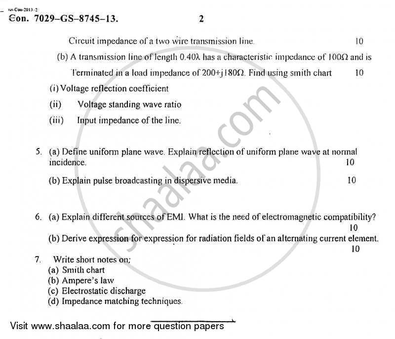Electromagnetic Engineering 2012-2013 - B.E. - Semester 5 (TE Third Year) - University of Mumbai question paper with PDF download