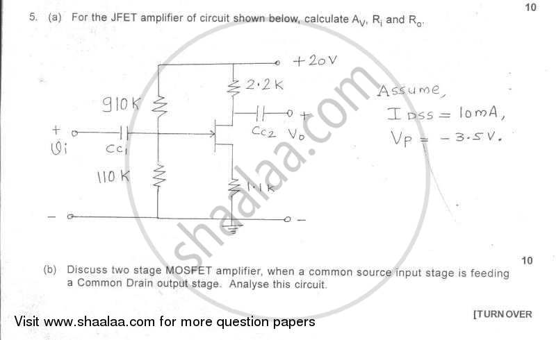 Electronic Circuit Analysis and Design 1 2006-2007 - B.E. - Semester 3 (SE Second Year) - University of Mumbai question paper with PDF download