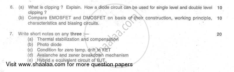 Electronic Circuit Analysis and Design 1 2006-2007 - B.E. - Semester 3 (SE Second Year) - University of Mumbai question paper with PDF download