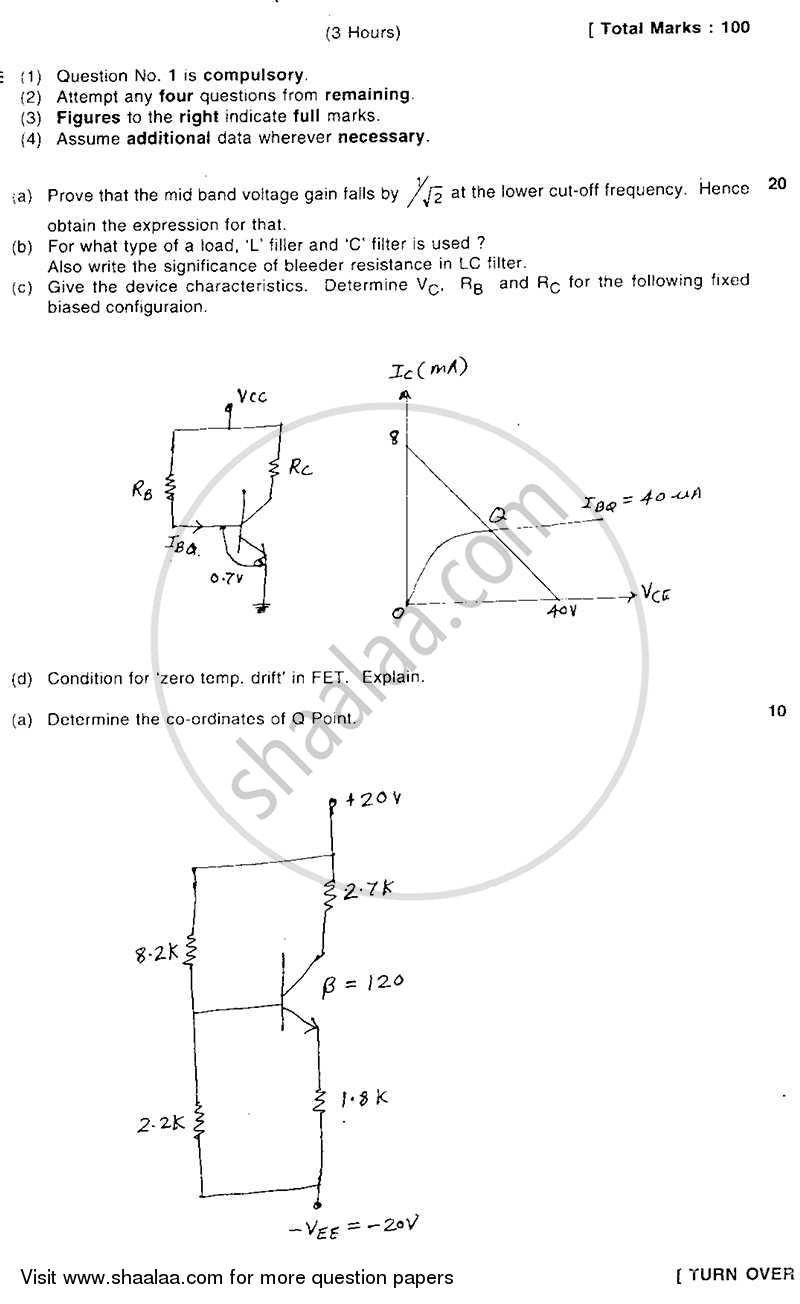 Electronic Circuit Analysis and Design 1 2008-2009 - B.E. - Semester 3 (SE Second Year) - University of Mumbai question paper with PDF download