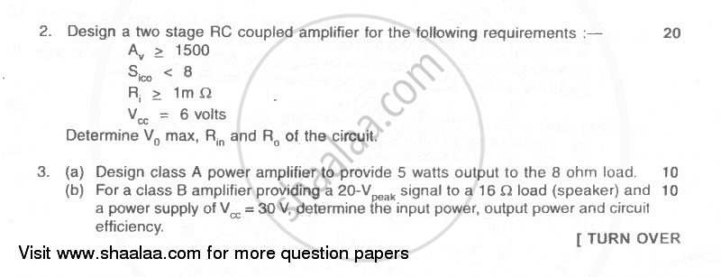 Electronic Circuit Analysis and Design 2009-2010 - B.E. - Semester 4 (SE Second Year) - University of Mumbai question paper with PDF download