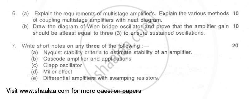 Electronic Circuit Analysis and Design 2009-2010 - B.E. - Semester 4 (SE Second Year) - University of Mumbai question paper with PDF download