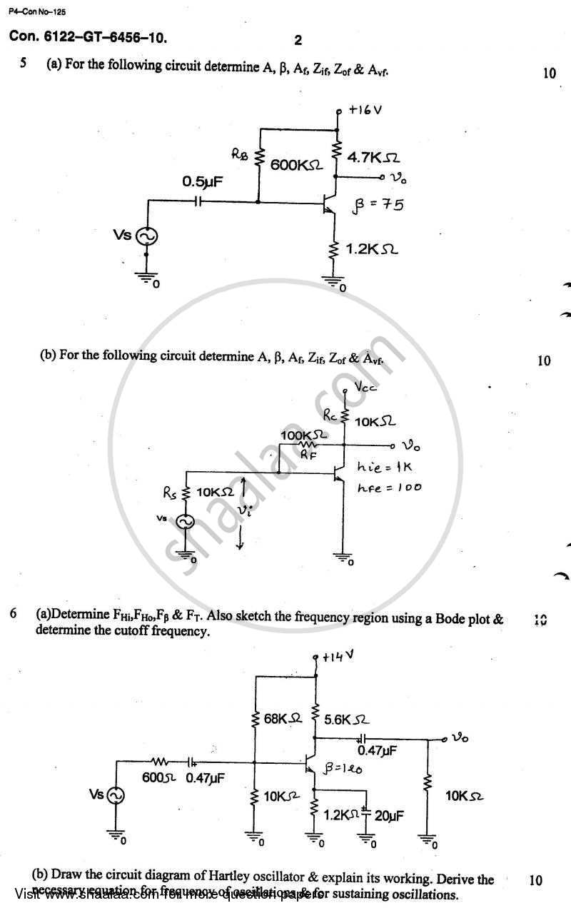 Electronic Circuit Analysis and Design 2010-2011 - B.E. - Semester 4 (SE Second Year) - University of Mumbai question paper with PDF download