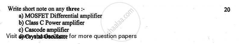 Electronic Circuit Analysis and Design 2010-2011 - B.E. - Semester 4 (SE Second Year) - University of Mumbai question paper with PDF download