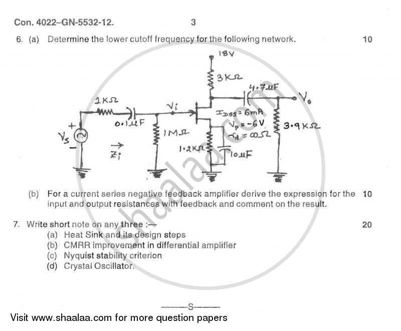 Electronic Circuit Analysis and Design 2011-2012 - B.E. - Semester 4 (SE Second Year) - University of Mumbai question paper with PDF download