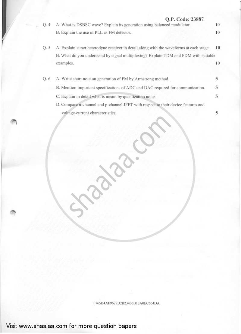 Electronic Circuits and Communication Fundamentals 2017-2018 - B.E. - Semester 3 (SE Second Year) - University of Mumbai question paper with PDF download