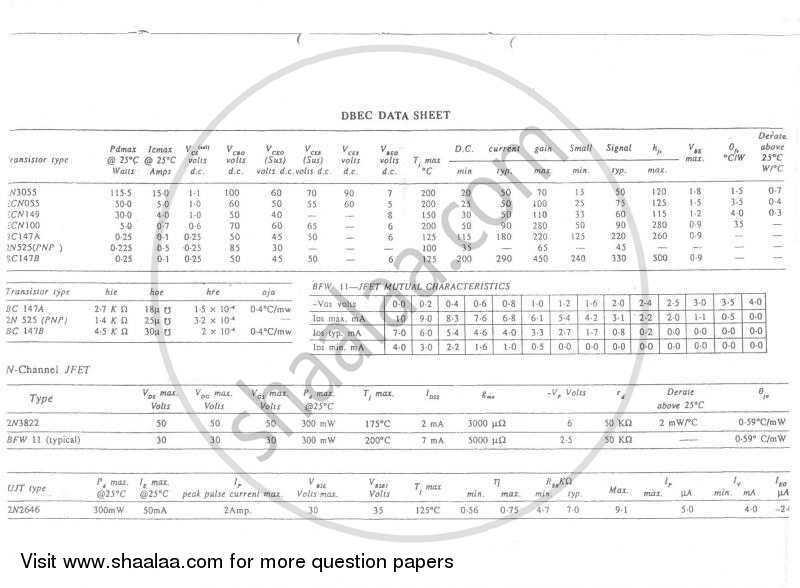 Electronic Devices and Circuits 1 2008-2009 - B.E. - Semester 3 (SE Second Year) - University of Mumbai question paper with PDF download