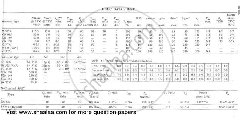 Electronic Devices and Circuits 1 2009-2010 - B.E. - Semester 3 (SE Second Year) - University of Mumbai question paper with PDF download