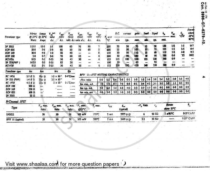 Electronic Devices and Circuits 1 2010-2011 - B.E. - Semester 3 (SE Second Year) - University of Mumbai question paper with PDF download