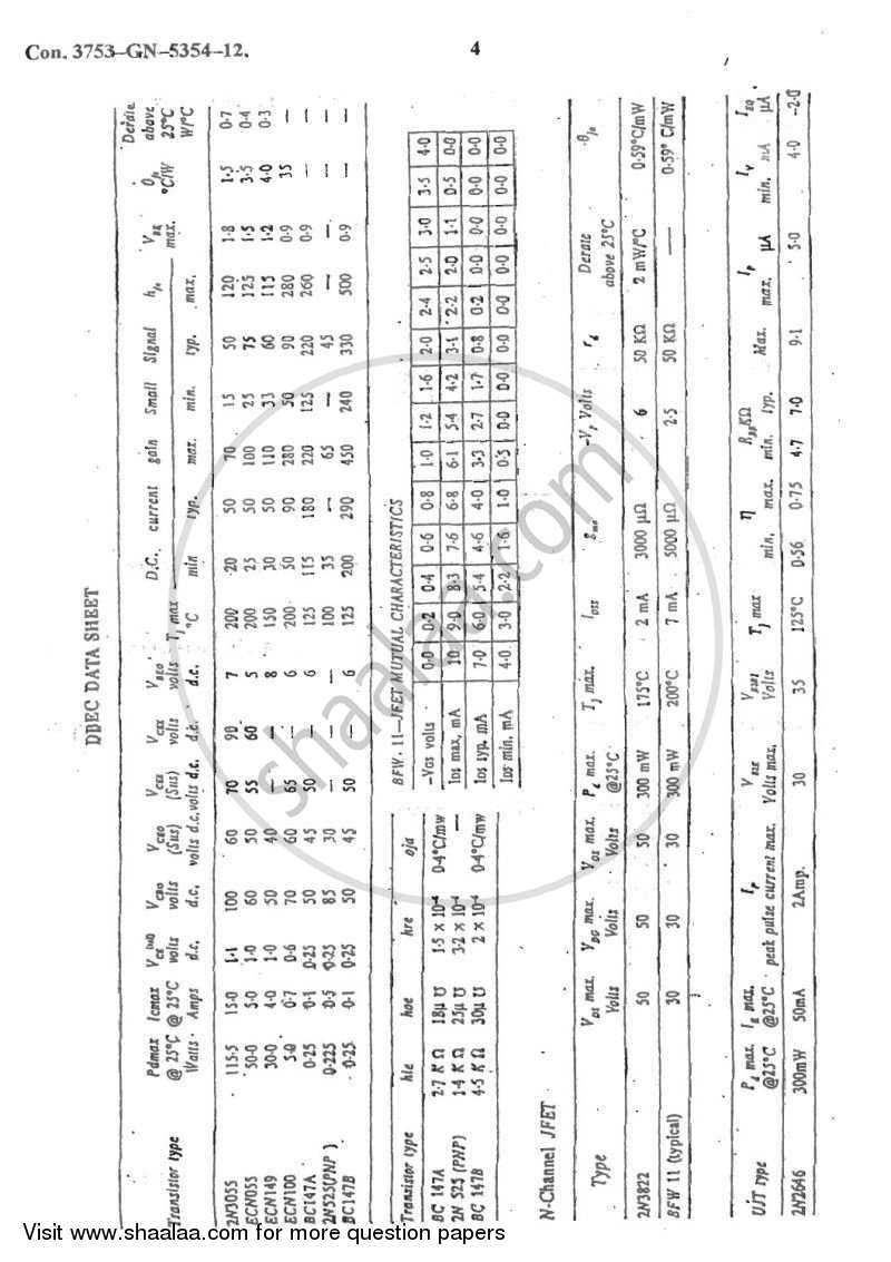 Electronic Devices and Circuits 1 2011-2012 - B.E. - Semester 3 (SE Second Year) - University of Mumbai question paper with PDF download