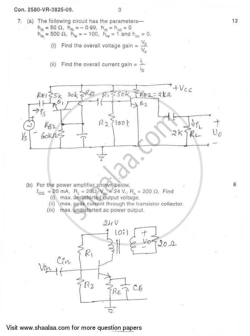 Electronic Devices and Circuits 2 2008-2009 - B.E. - Semester 4 (SE Second Year) - University of Mumbai question paper with PDF download