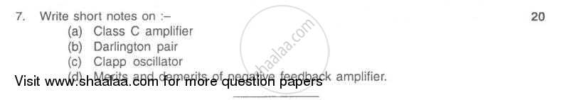 Electronic Devices and Circuits 2 2009-2010 - B.E. - Semester 4 (SE Second Year) - University of Mumbai question paper with PDF download