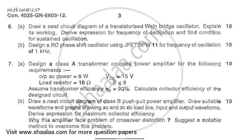 Electronic Devices and Circuits 2 2011-2012 - B.E. - Semester 4 (SE Second Year) - University of Mumbai question paper with PDF download