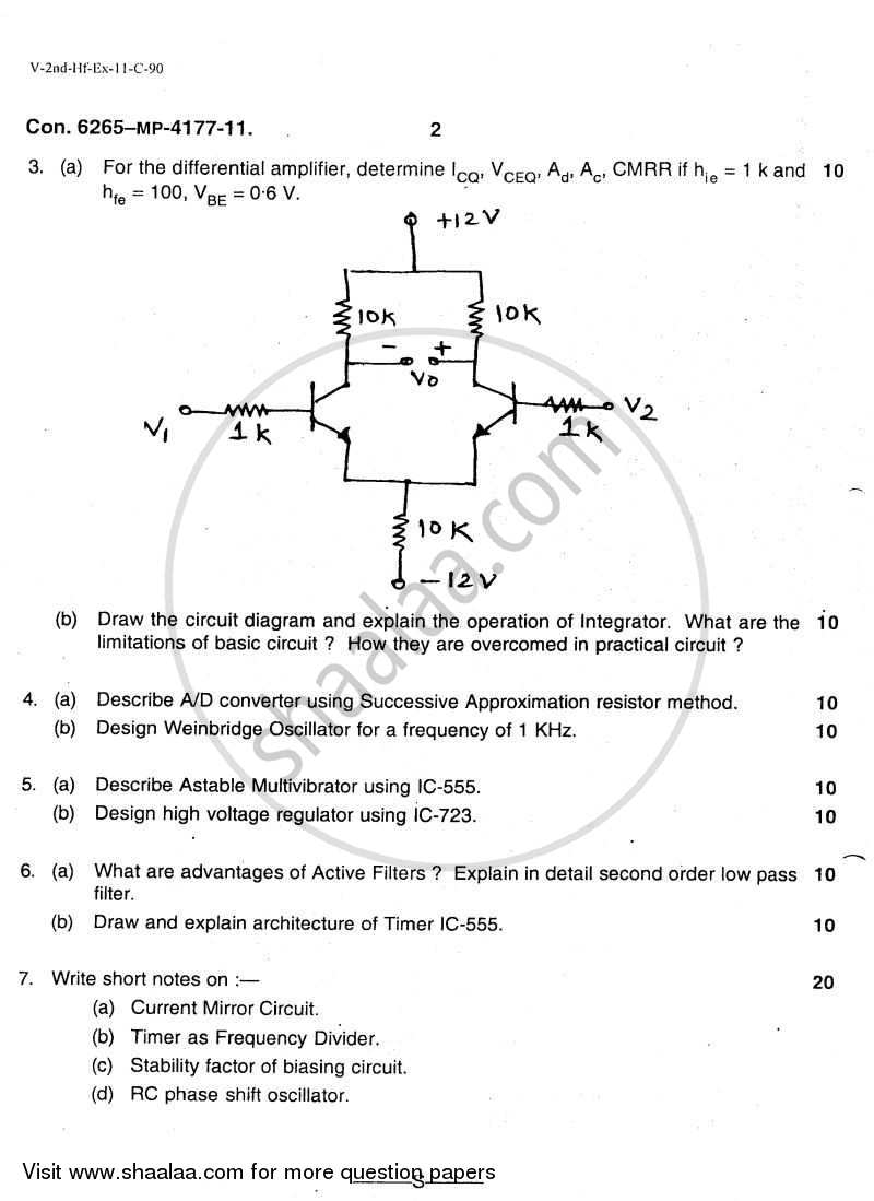 Electronic Devices and Circuits 2011-2012 - B.E. - Semester 3 (SE Second Year) - University of Mumbai question paper with PDF download
