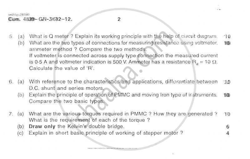 Electronic and Electrical Measuring Instruments and Machine 2011-2012 - B.E. - Semester 4 (SE Second Year) - University of Mumbai question paper with PDF download