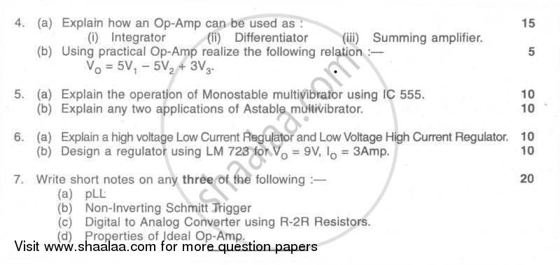 Electronics Devices and Linear Circuits 2009-2010 - B.E. - Semester 3 (SE Second Year) - University of Mumbai question paper with PDF download
