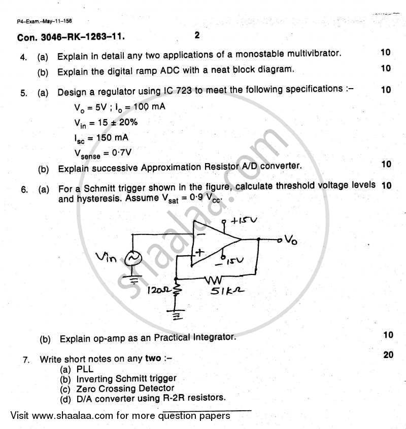 Electronics Devices and Linear Circuits 2010-2011 - B.E. - Semester 3 (SE Second Year) - University of Mumbai question paper with PDF download