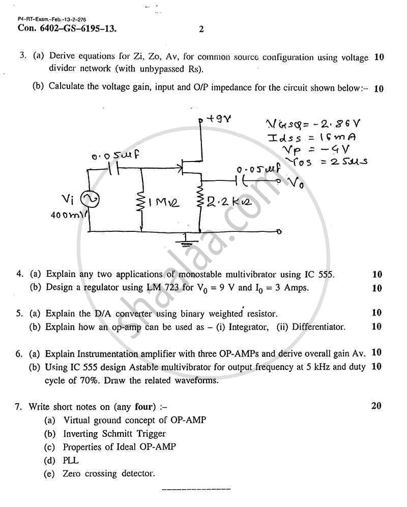 Electronics Devices and Linear Circuits 2012-2013 - B.E. - Semester 3 (SE Second Year) - University of Mumbai question paper with PDF download